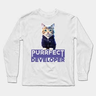 Just a Purrfect Developer Cat Long Sleeve T-Shirt